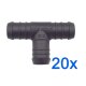 20 x YOU.S Original Schlauchverbinder Zwischenstück RGV Ø 18x18x18 mm - T-Stück