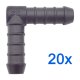 20 x YOU.S Original Schlauchverbinder Zwischenstück RGV Ø 12 mm 90° Winkel - L Form