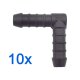 10 x YOU.S Original Schlauchverbinder Zwischenstück RGV Ø 10 mm 90° Winkel - L Form