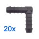 20 x YOU.S Original Schlauchverbinder Zwischenstück RGV Ø 10 mm 90° Winkel - L Form