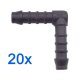 20 x YOU.S Original Schlauchverbinder Zwischenstück RGV Ø 8 mm 90° Winkel - L Form