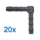 20 x YOU.S Original Schlauchverbinder Zwischenstück RGV Ø 4 mm 90° Winkel - L Form