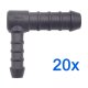 20 x YOU.S Original Schlauchverbinder Zwischenstück RGV Ø 8x12 mm 90° Winkel - L-Form Reduzierer