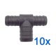 10 x YOU.S Original Schlauchverbinder Zwischenstück RGV Ø 20x20x25 mm - T-Stück Reduzierer