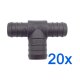 20 x YOU.S Original Schlauchverbinder Zwischenstück RGV Ø 20x20x25 mm - T-Stück Reduzierer
