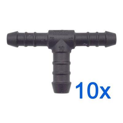 10 x YOU.S Original Schlauchverbinder Zwischenstück RGV Ø 8x8x10 mm - T-Stück Reduzierer