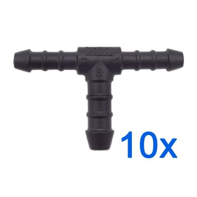 10 x YOU.S Original Schlauchverbinder Zwischenstück RGV Ø 6x6x8 mm - T-Stück Reduzierer