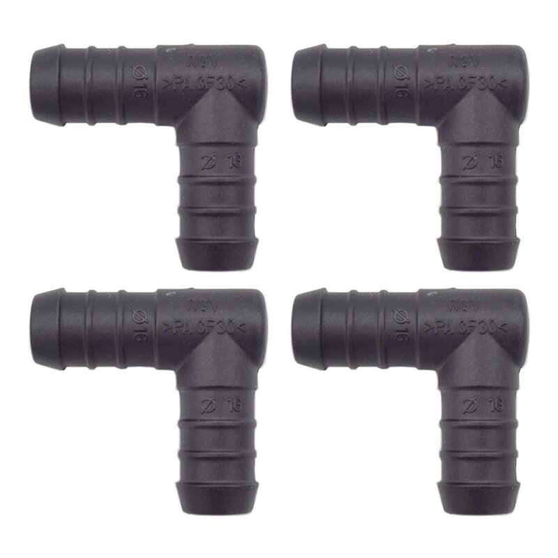 4 x YOU.S Original Schlauchverbinder Zwischenstück RGV Ø 16 mm 90° Winkel - L Form