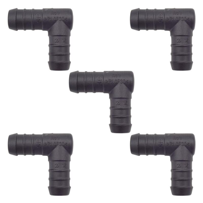 5 x YOU.S Original Schlauchverbinder Zwischenstück RGV Ø 16 mm 90° Winkel - L Form