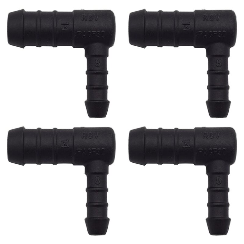 4 x YOU.S Original Schlauchverbinder Zwischenstück RGV Ø 14x8 mm 90° Winkel - L Form