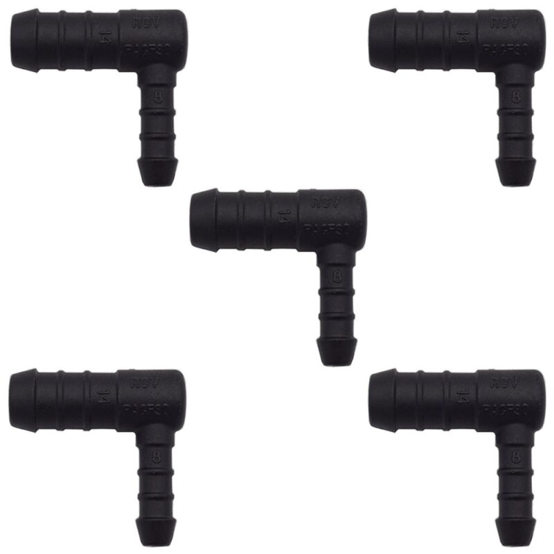 5 x YOU.S Original Schlauchverbinder Zwischenstück RGV Ø 14x8 mm 90° Winkel - L Form