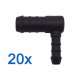 20 x YOU.S Original Schlauchverbinder Zwischenstück RGV Ø 14x8 mm 90° Winkel - L Form