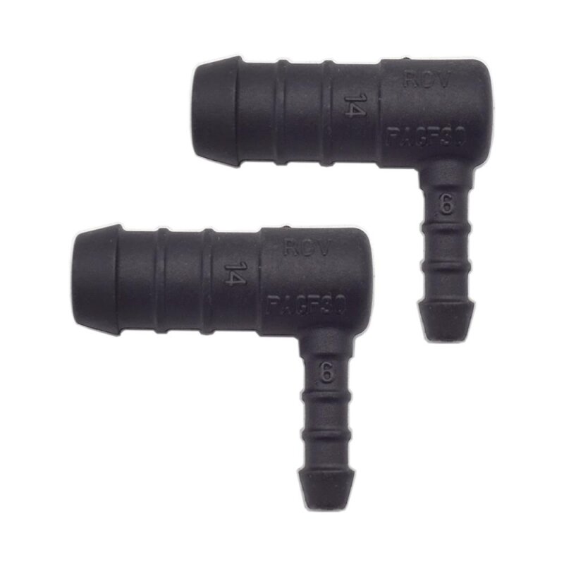 2 x YOU.S Original Schlauchverbinder Zwischenstück RGV Ø 14x6 mm 90° Winkel - L Form