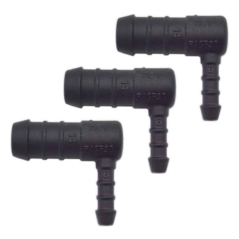 3 x YOU.S Original Schlauchverbinder Zwischenstück RGV Ø 14x6 mm 90° Winkel - L Form