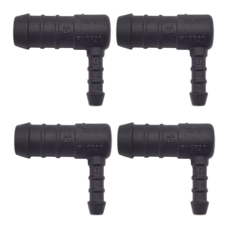 4 x YOU.S Original Schlauchverbinder Zwischenstück RGV Ø 14x6 mm 90° Winkel - L Form