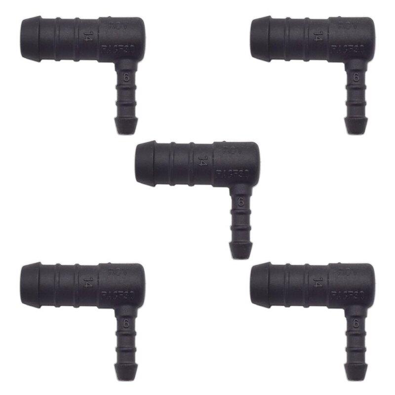 5 x YOU.S Original Schlauchverbinder Zwischenstück RGV Ø 14x6 mm 90° Winkel - L Form