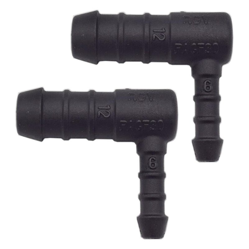 2 x YOU.S Original Schlauchverbinder Zwischenstück RGV Ø 12x6 mm 90° Winkel - L Form