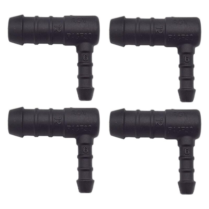 4 x YOU.S Original Schlauchverbinder Zwischenstück RGV Ø 12x6 mm 90° Winkel - L Form