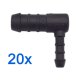 20 x YOU.S Original Schlauchverbinder Zwischenstück RGV Ø 12x6 mm 90° Winkel - L Form
