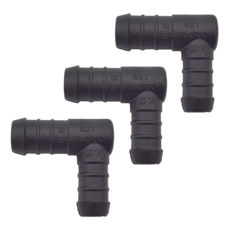 3 x YOU.S Original Schlauchverbinder Zwischenstück RGV Ø 16x14 mm 90° Winkel - L Form