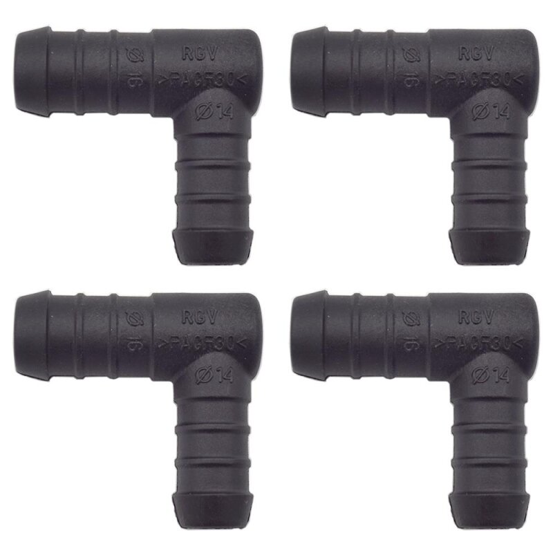 4 x YOU.S Original Schlauchverbinder Zwischenstück RGV Ø 16x14 mm 90° Winkel - L Form