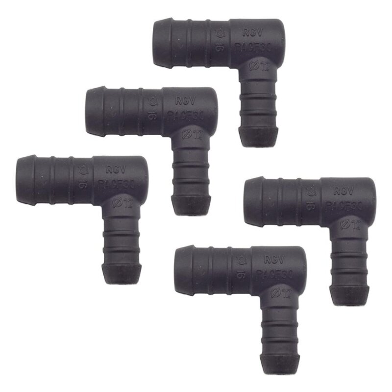5 x YOU.S Original Schlauchverbinder Zwischenstück RGV Ø 16x12 mm 90° Winkel - L Form