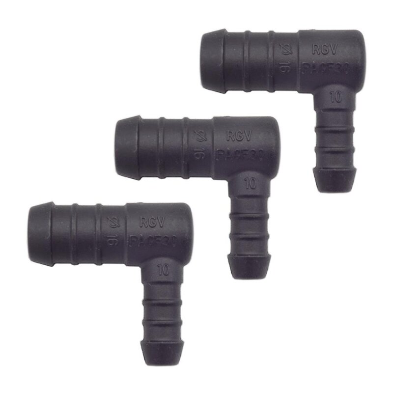 3 x YOU.S Original Schlauchverbinder Zwischenstück RGV Ø 16x10 mm 90° Winkel - L Form
