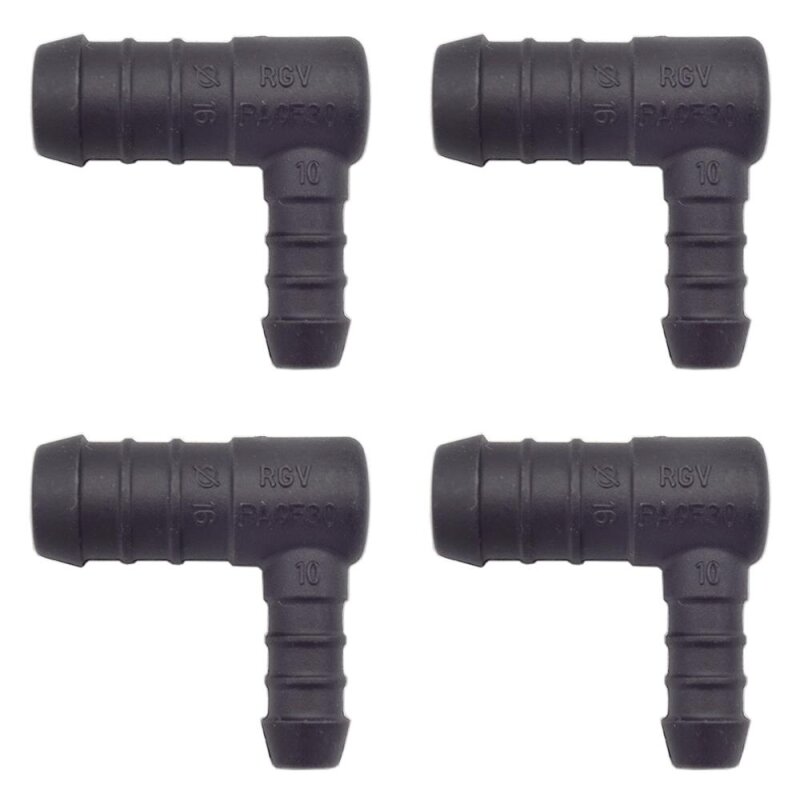 4 x YOU.S Original Schlauchverbinder Zwischenstück RGV Ø 16x10 mm 90° Winkel - L Form