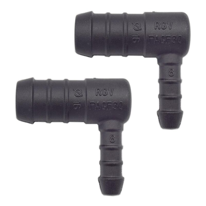 2 x YOU.S Original Schlauchverbinder Zwischenstück RGV Ø 16x8 mm 90° Winkel - L Form