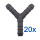 20 x YOU.S Original Schlauchverbinder Zwischenstück RGV Ø 10x10x10 mm - Y Form