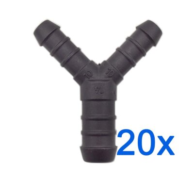 20 x YOU.S Original Schlauchverbinder Zwischenstück RGV Ø 10x14x10 mm - Y Form
