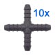 10 x YOU.S Original Schlauchverbinder Zwischenstück RGV Ø 8x8x8x8 mm - X Form
