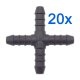 20 x YOU.S Original Schlauchverbinder Zwischenstück RGV Ø 8x8x8x8 mm - X Form