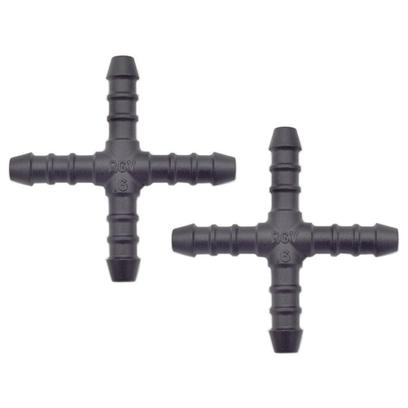 2 x YOU.S Original Schlauchverbinder Zwischenstück RGV Ø 6x6x6x6 mm - X Form