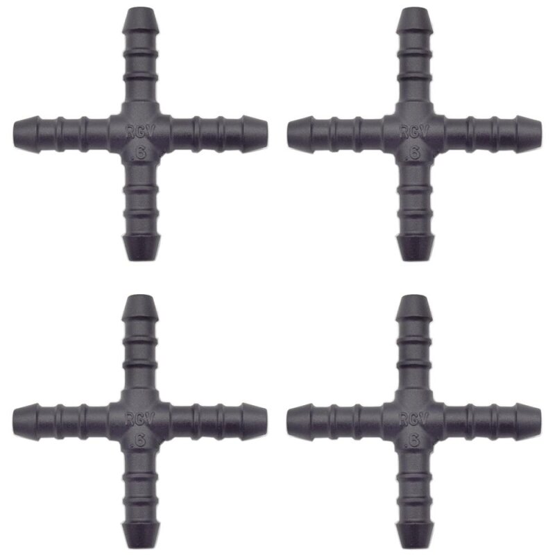 4 x YOU.S Original Schlauchverbinder Zwischenstück RGV Ø 6x6x6x6 mm - X Form