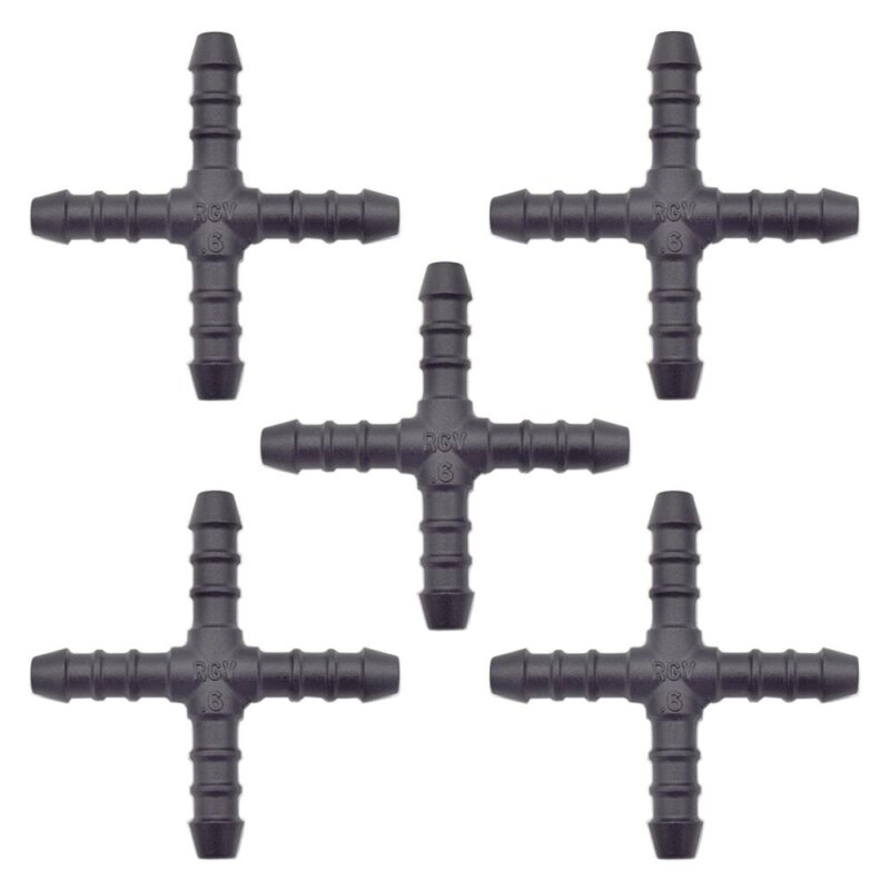 5 x YOU.S Original Schlauchverbinder Zwischenstück RGV Ø 6x6x6x6 mm - X Form