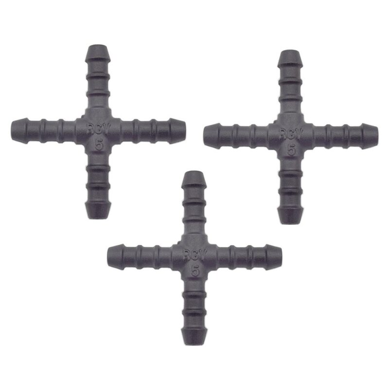 3 x YOU.S Original Schlauchverbinder Zwischenstück RGV Ø 5x5x5x5 mm - X Form