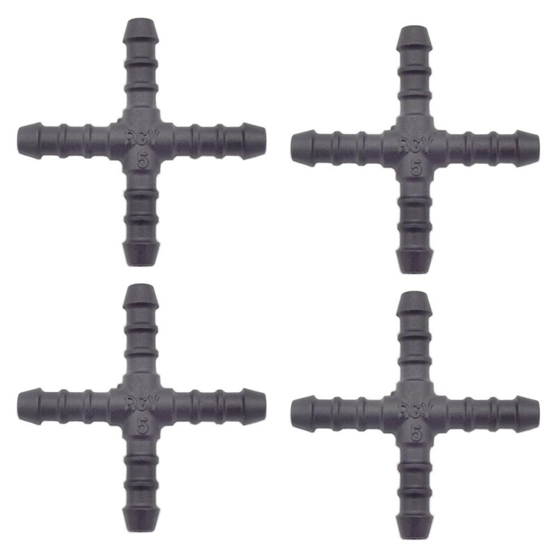 4 x YOU.S Original Schlauchverbinder Zwischenstück RGV Ø 5x5x5x5 mm - X Form