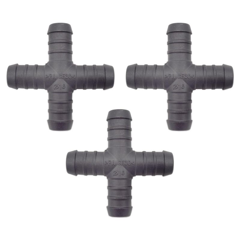 3 x YOU.S Original Schlauchverbinder Zwischenstück RGV Ø 16x16x16x16 mm - X Form