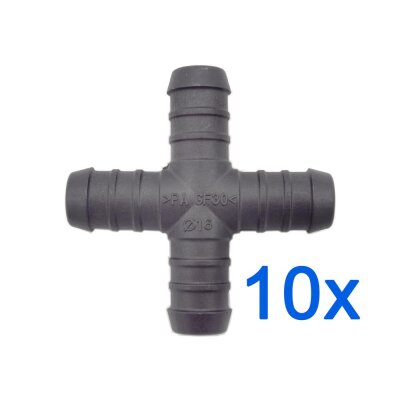 10 x YOU.S Original Schlauchverbinder Zwischenstück RGV Ø 16x16x16x16 mm - X Form