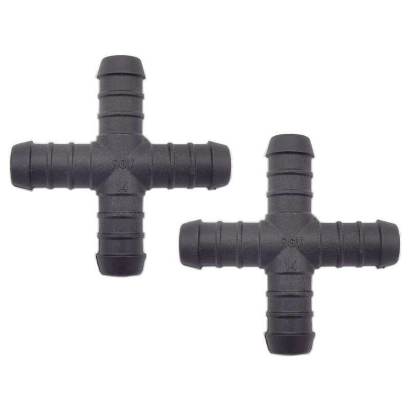 2 x YOU.S Original Schlauchverbinder Zwischenstück RGV Ø 14x14x14x14 mm - X Form
