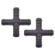 2 x YOU.S Original Schlauchverbinder Zwischenstück RGV Ø 14x14x14x14 mm - X Form