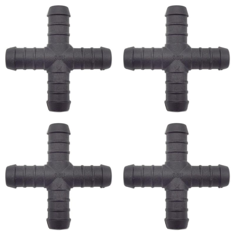 4 x YOU.S Original Schlauchverbinder Zwischenstück RGV Ø 14x14x14x14 mm - X Form