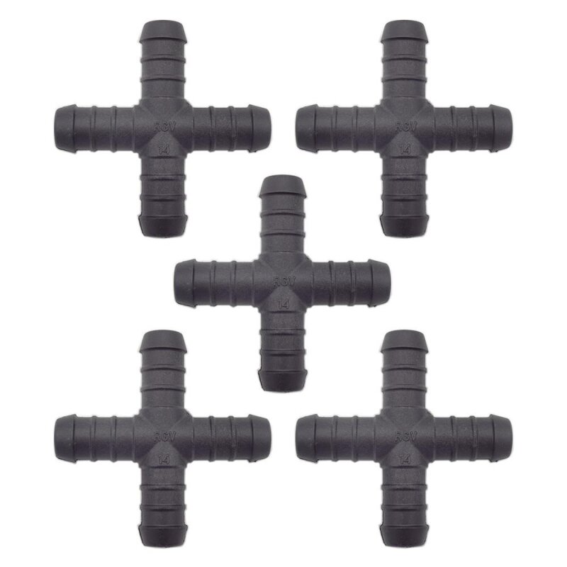 5 x YOU.S Original Schlauchverbinder Zwischenstück RGV Ø 14x14x14x14 mm - X Form