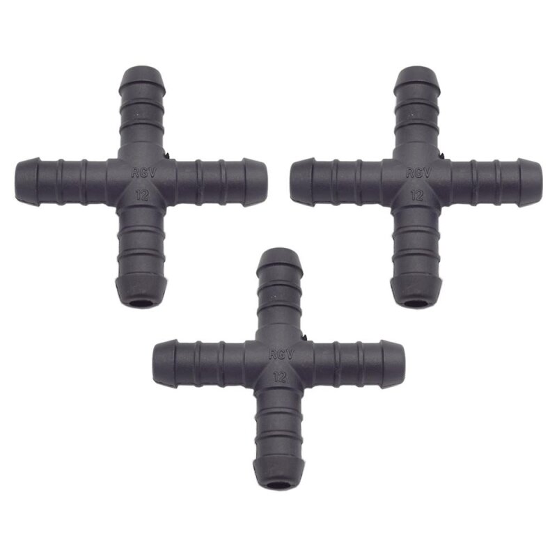 3 x YOU.S Original Schlauchverbinder Zwischenstück RGV Ø 12x12x12x12 mm - X Form
