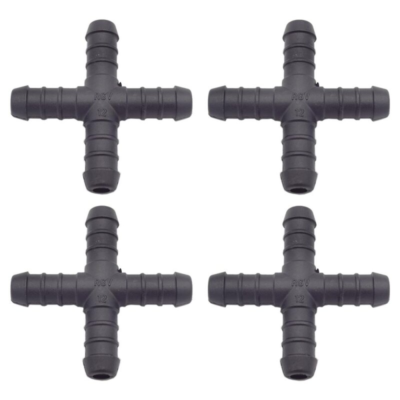 4 x YOU.S Original Schlauchverbinder Zwischenstück RGV Ø 12x12x12x12 mm - X Form