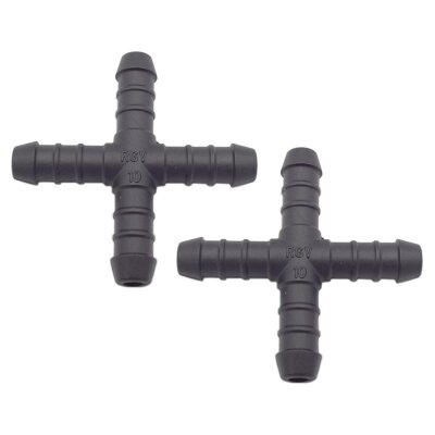 2 x YOU.S Original Schlauchverbinder Zwischenstück RGV Ø 10x10x10x10 mm - X Form