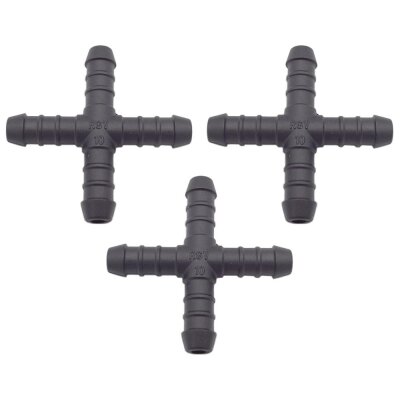3 x YOU.S Original Schlauchverbinder Zwischenstück RGV Ø 10x10x10x10 mm - X Form