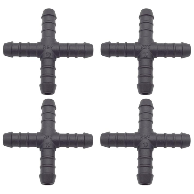 4 x YOU.S Original Schlauchverbinder Zwischenstück RGV Ø 10x10x10x10 mm - X Form
