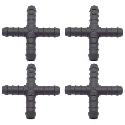 4 x YOU.S Original Schlauchverbinder Zwischenstück RGV Ø 10x10x10x10 mm - X Form